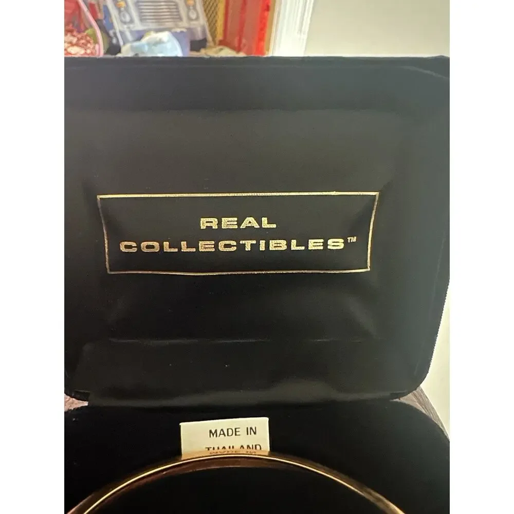 real collectibles by adrienne Gorgeous Gold Tone Diamonite Bangle Bracelet - Picture 2 of 9